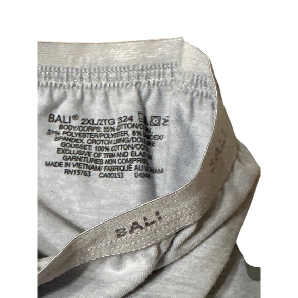 Bali 2XL /9 Coverage Briefs Soft Cotton Blend High Waist Underwear Gray - Picture 7 of 8